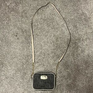 Michael Kors Monogram Black and Tan Crossbody Bag